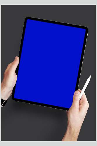 手指笔屏幕蓝色平板笔记本样机