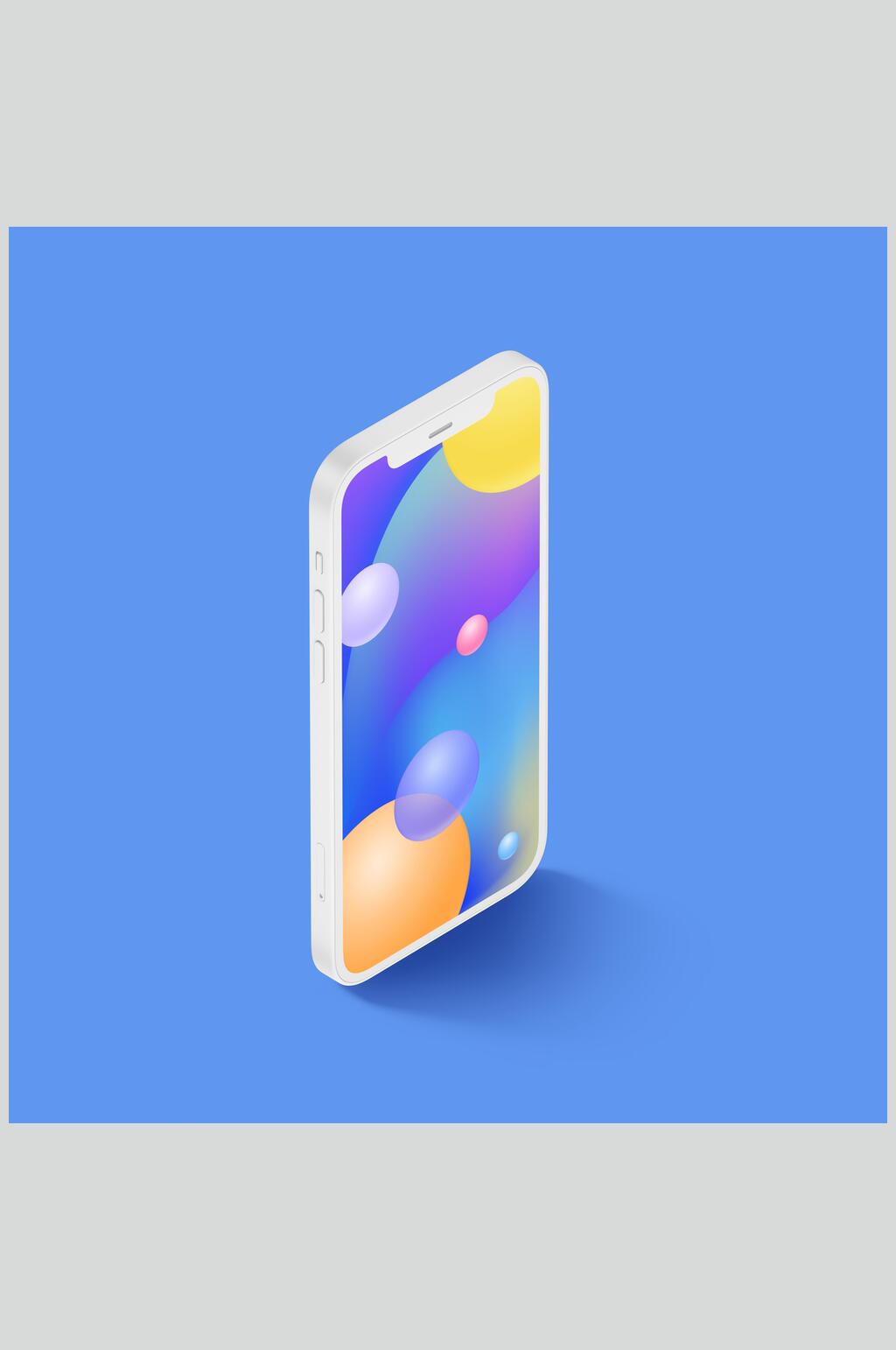 球形屏幕蓝iPhone手机展示样机素材