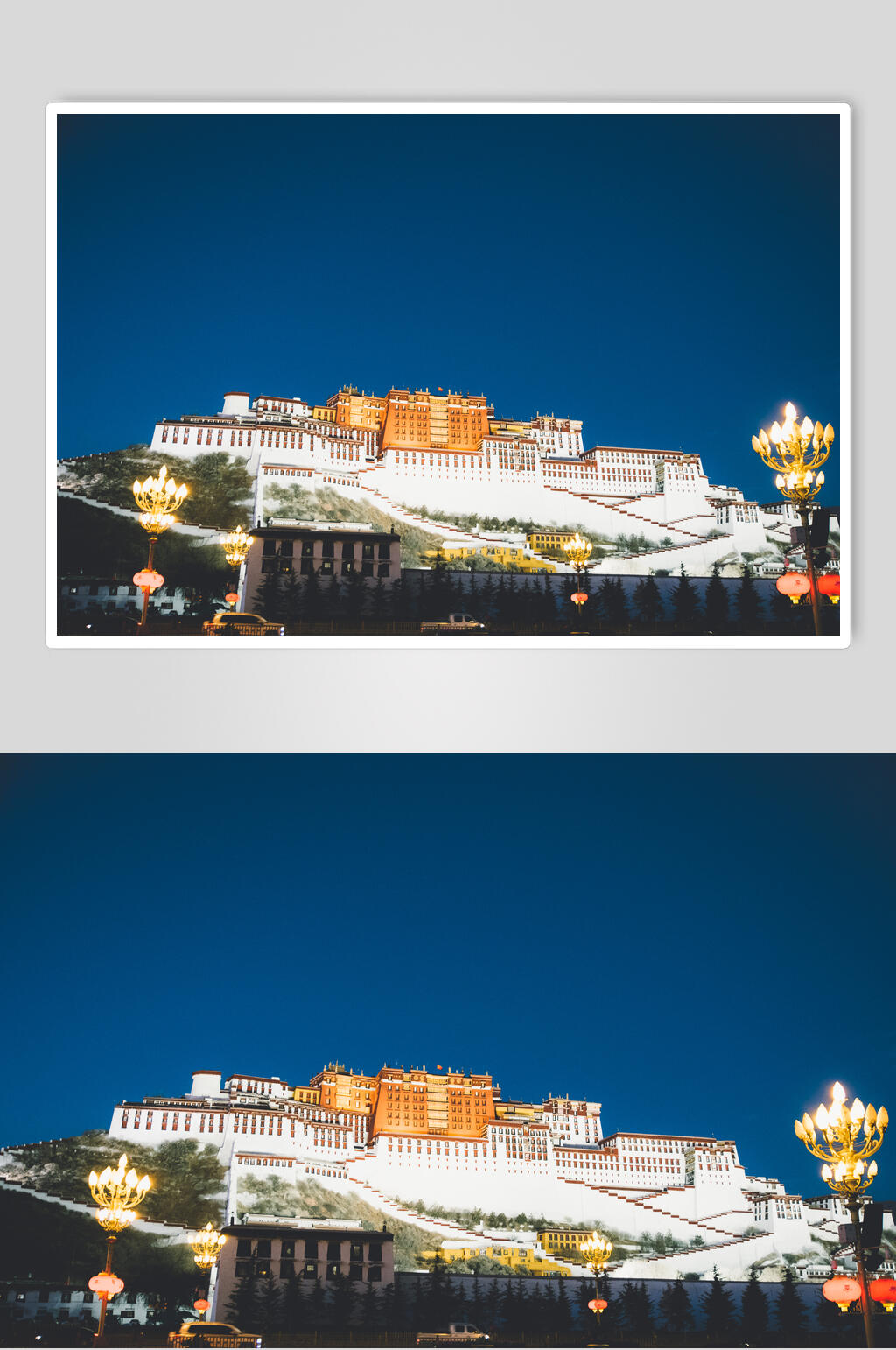 深蓝色天空布达拉宫风景图素材
