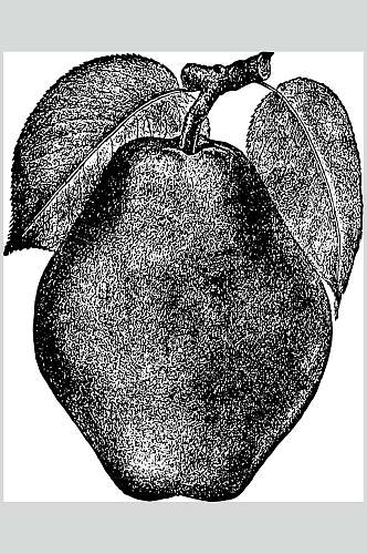 创意梨水果素描手绘矢量素材