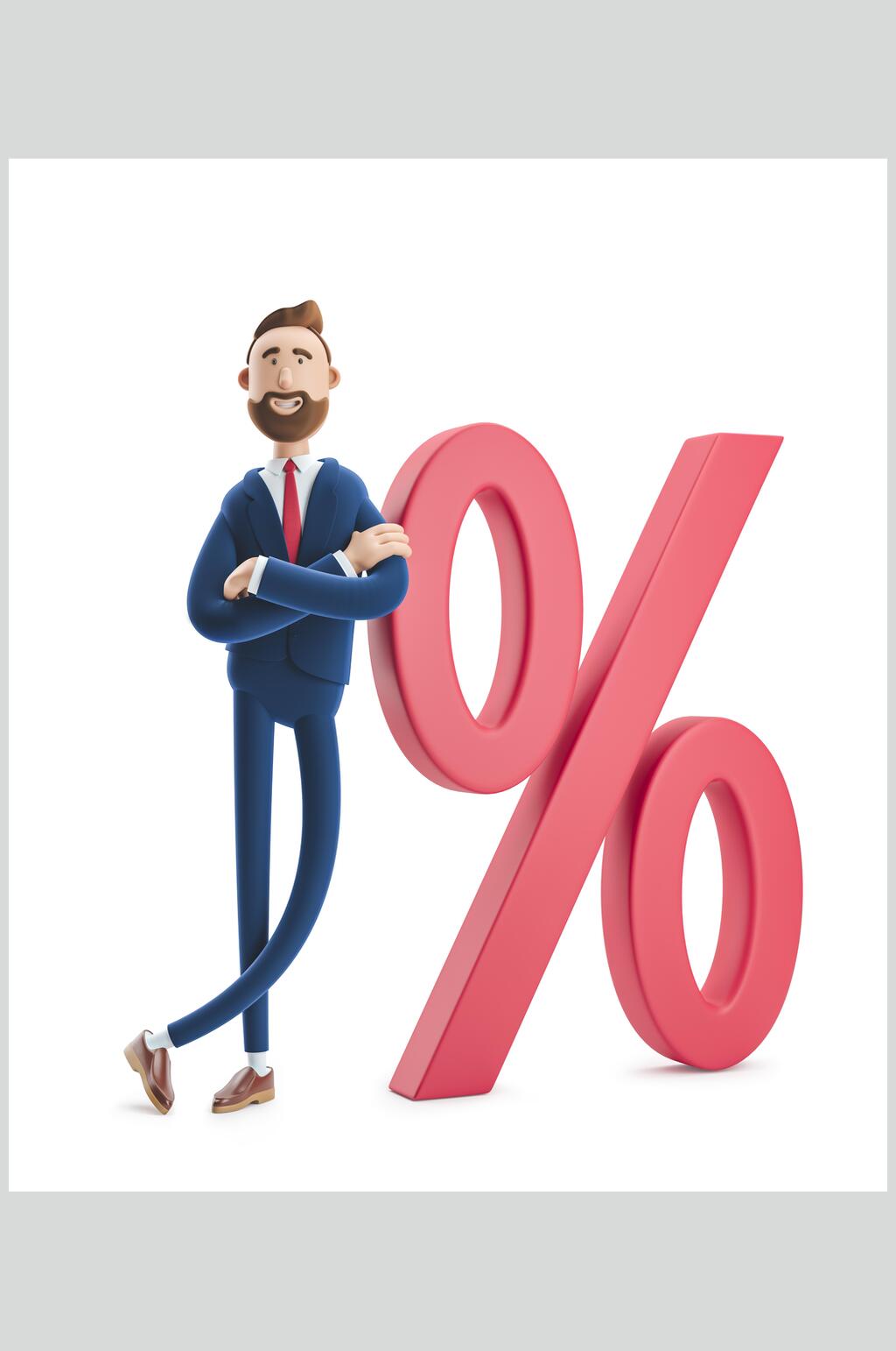 红蓝时尚手绘卡通立体商务人物素材素材