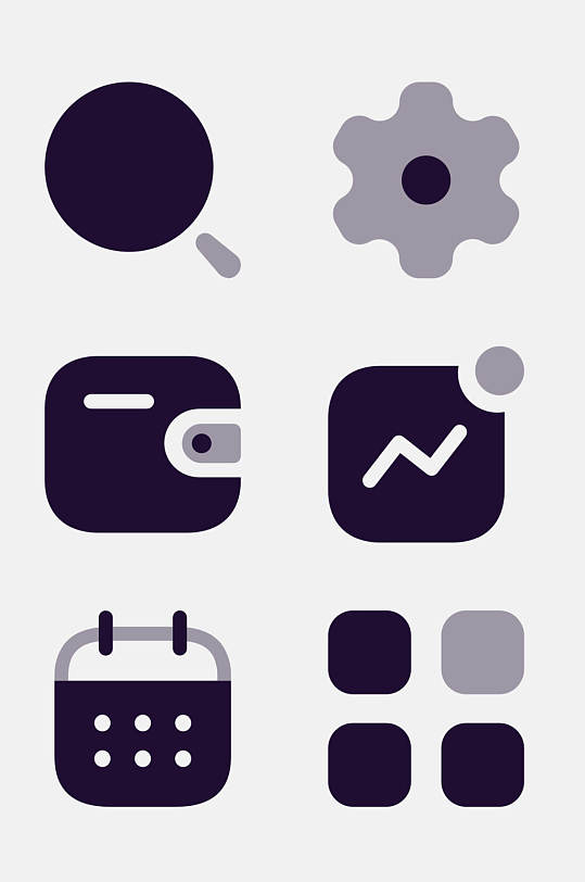 圆形边角可爱色块图标免抠素材