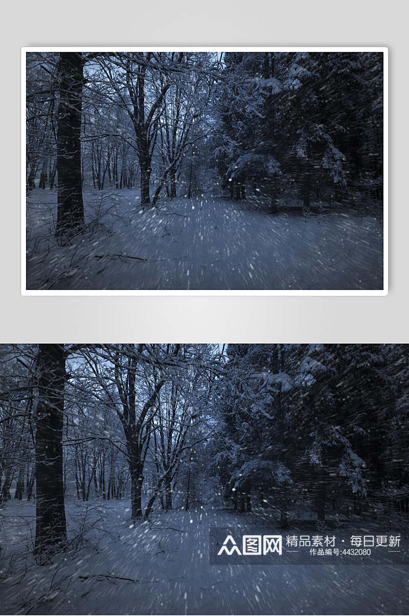 夜景自然雪景图片素材