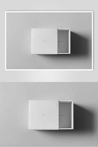 白色简约正方形纸盒包装样机