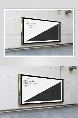 三角形英文字母黑色地铁站海报