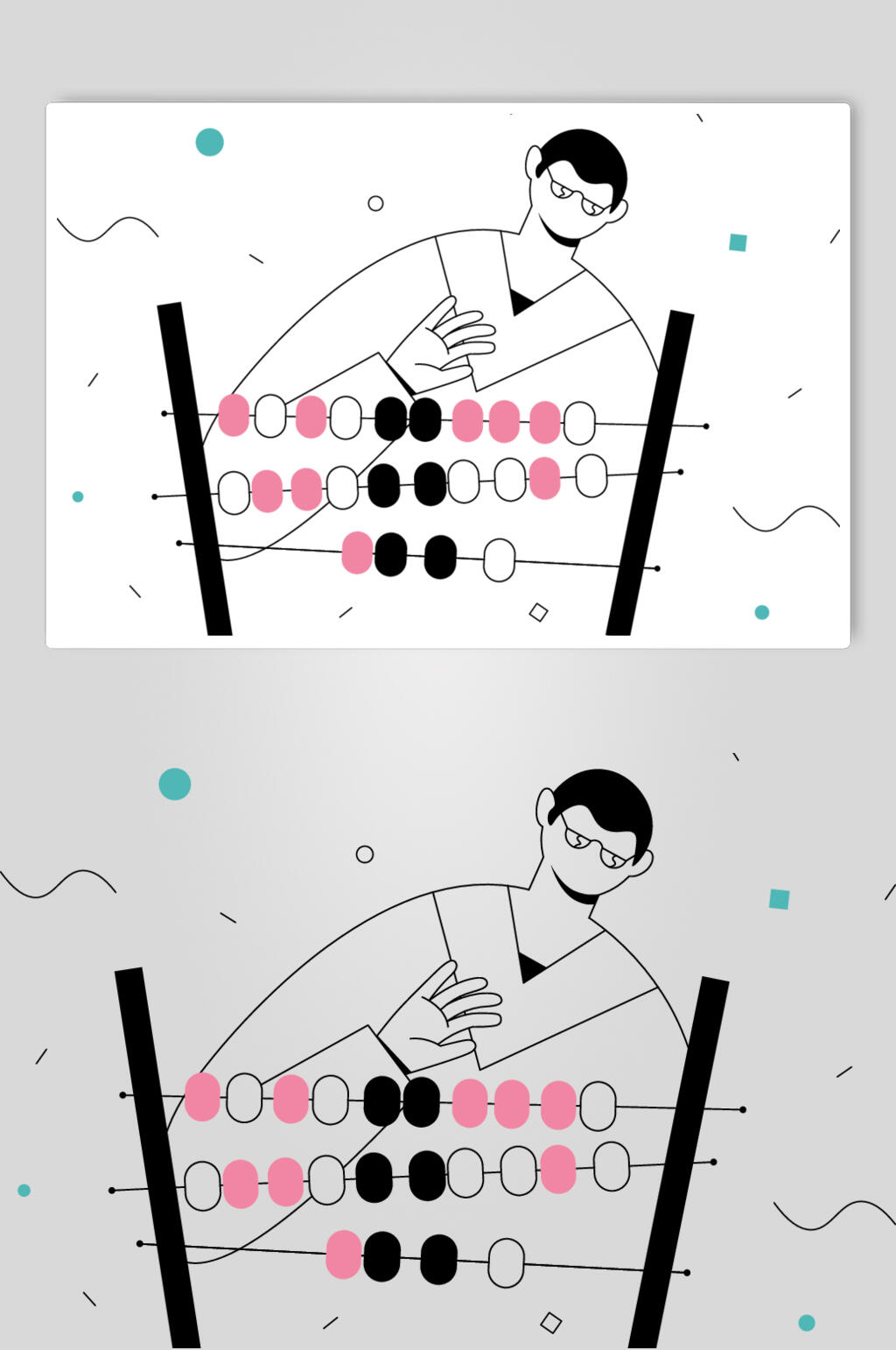 手绘扁平化人物插画素材素材