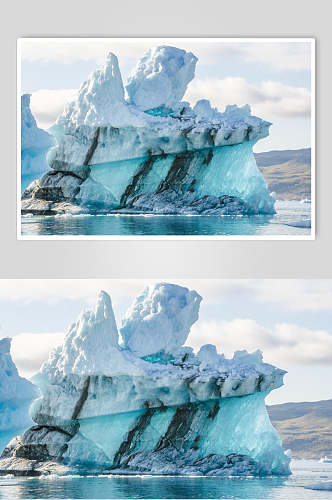 蓝色冰山冰川冰雪图片