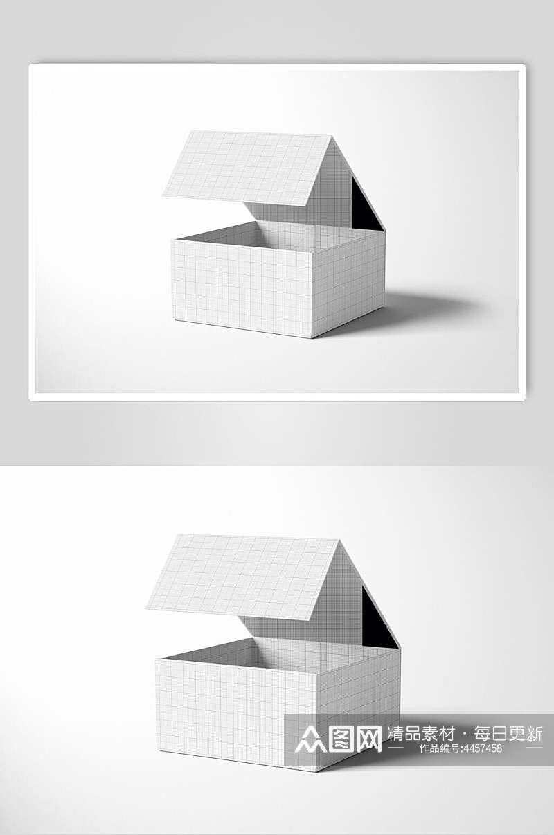 白色创意品牌纸盒样机素材