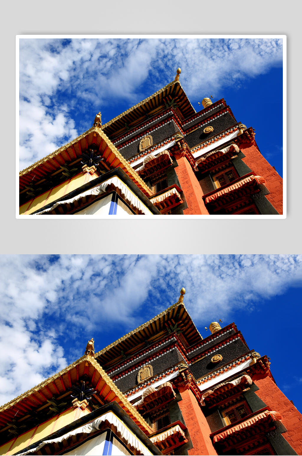 蓝天屋檐布达拉宫风景图素材
