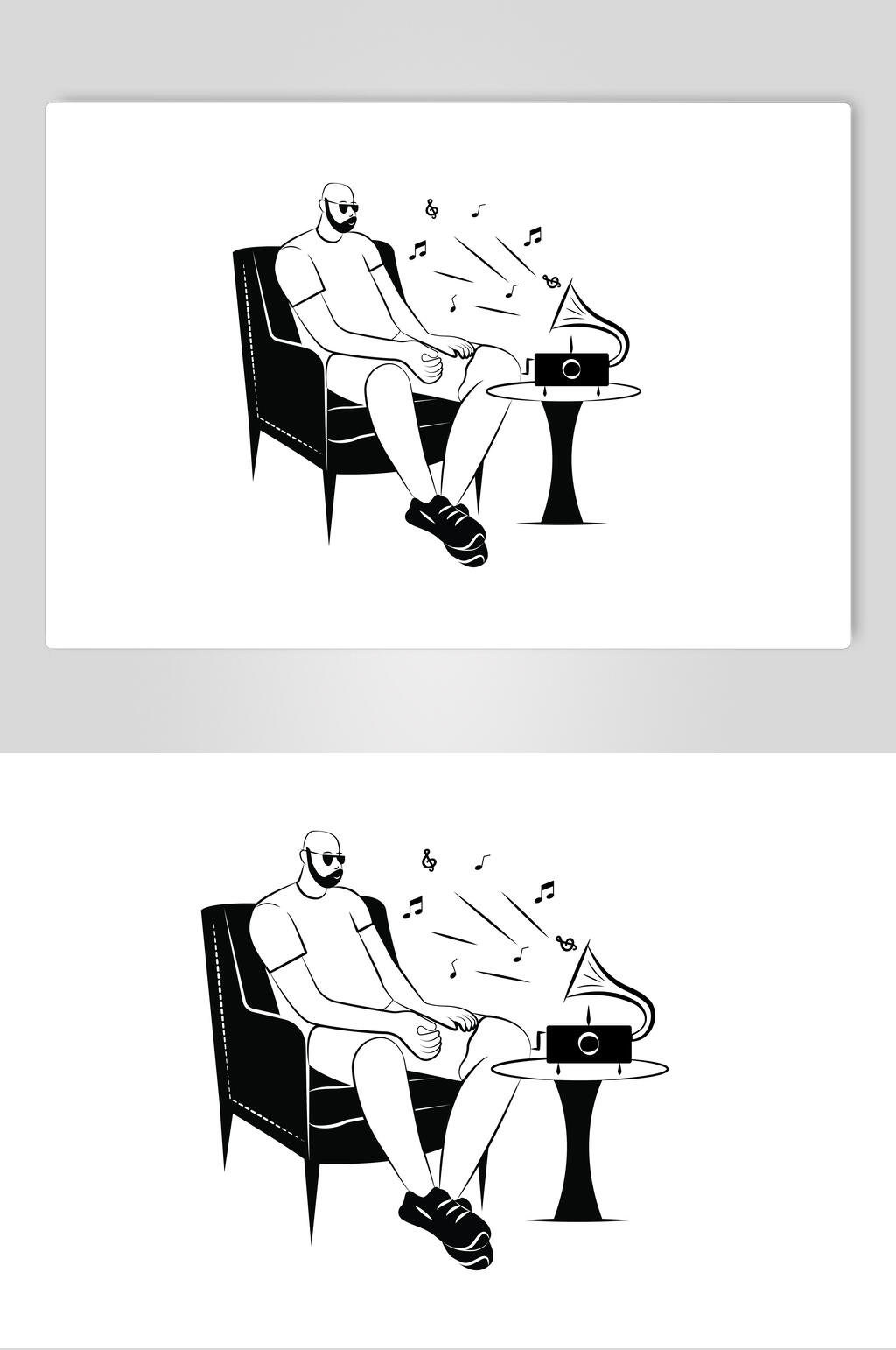 白底扁平化人物插画素材素材