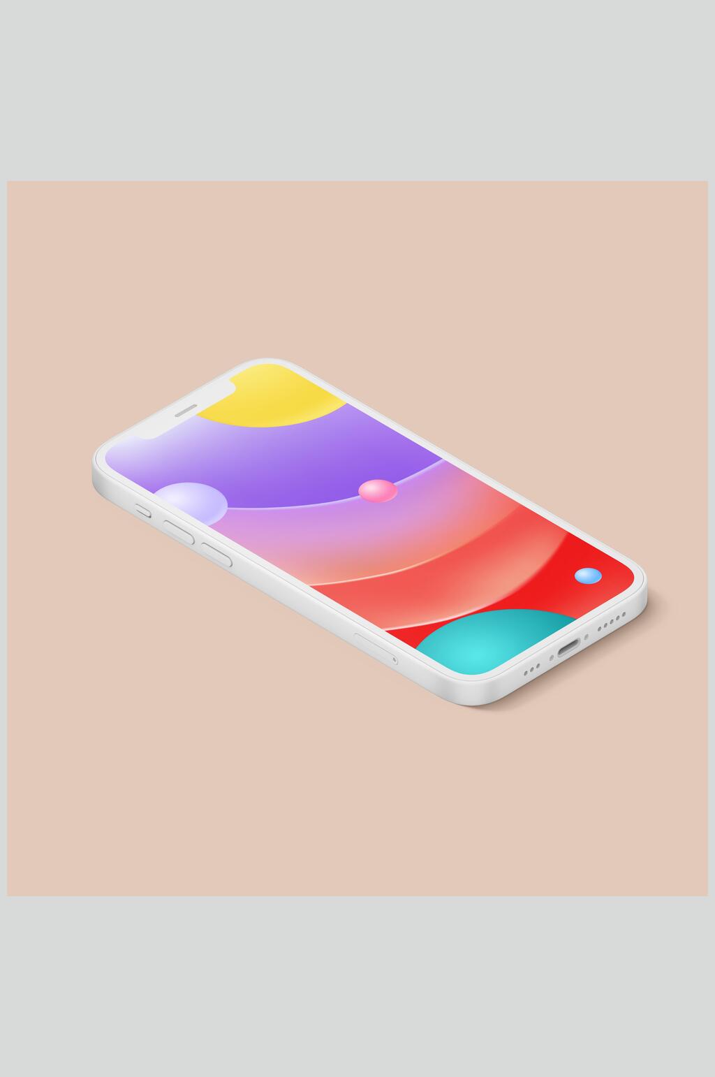 球形波纹红iPhone手机展示样机素材