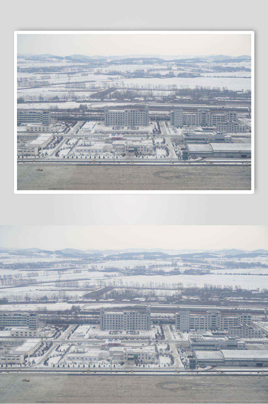 灰色航拍吉林长春雪景图片素材