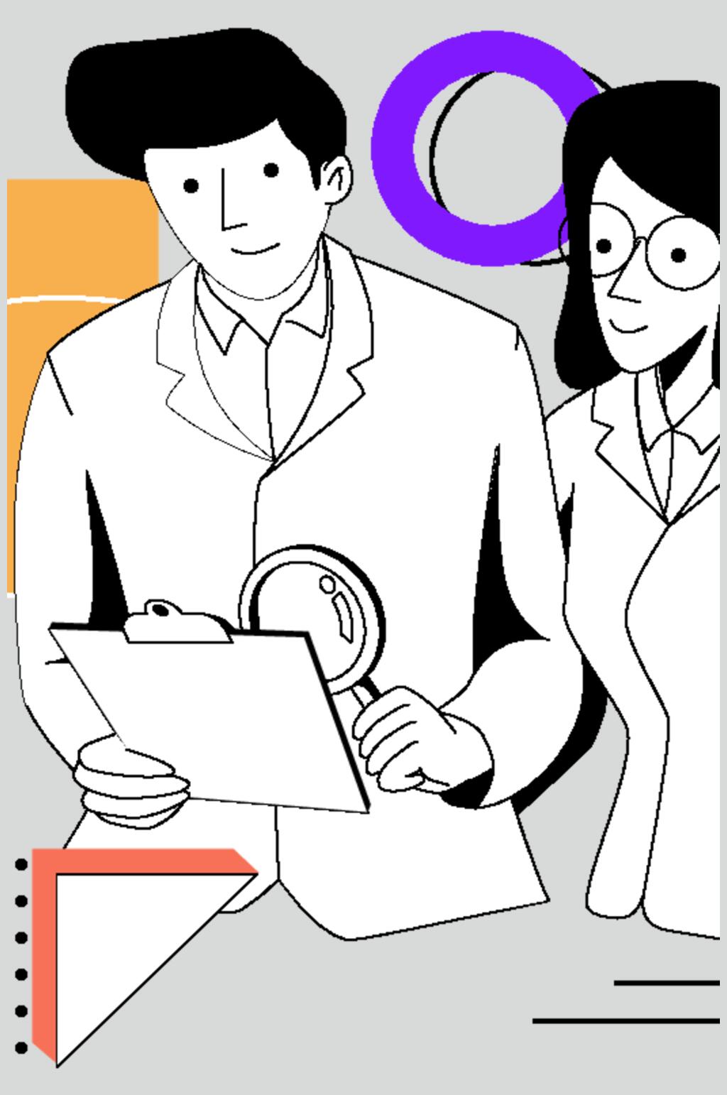 创意放大镜扁平化人物插画素材素材