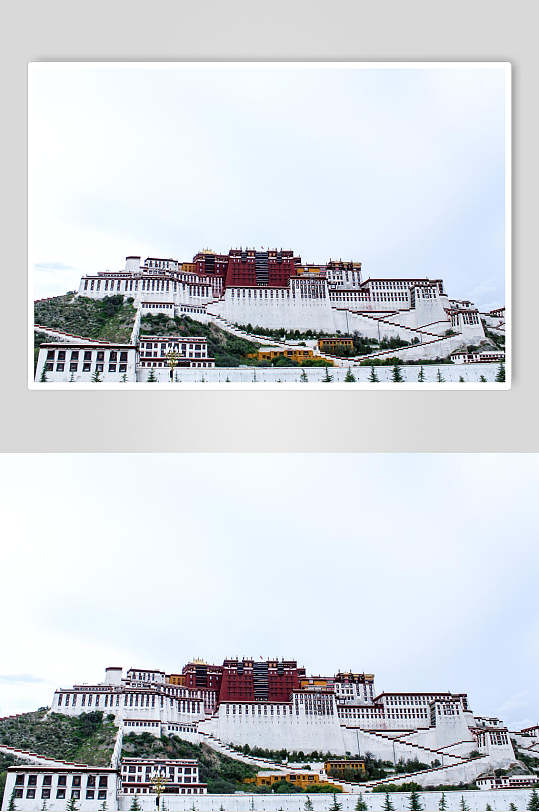白色墙布达拉宫风景图