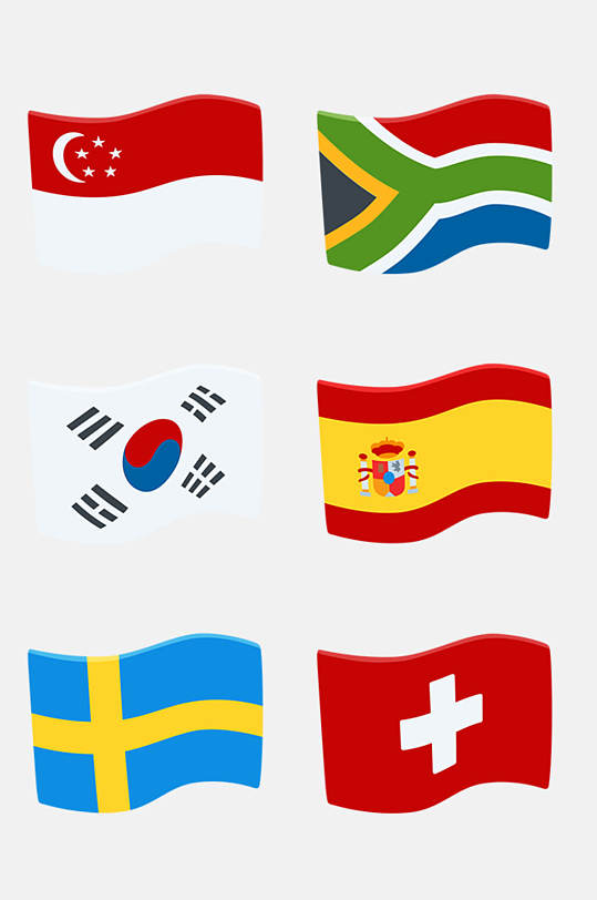 各国国旗卡通图标图案免抠素材