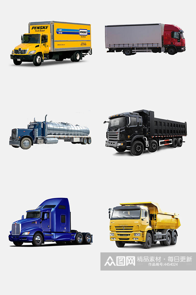 货车黑黄蓝色侧面时尚卡车免抠素材素材