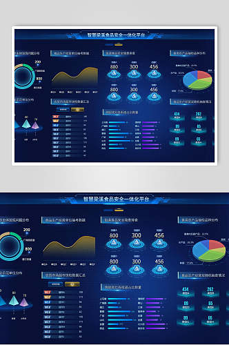 蓝色数据统计网络科技信息图素材