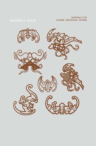 褐色简约动物中国风瑞兽图案矢量素材
