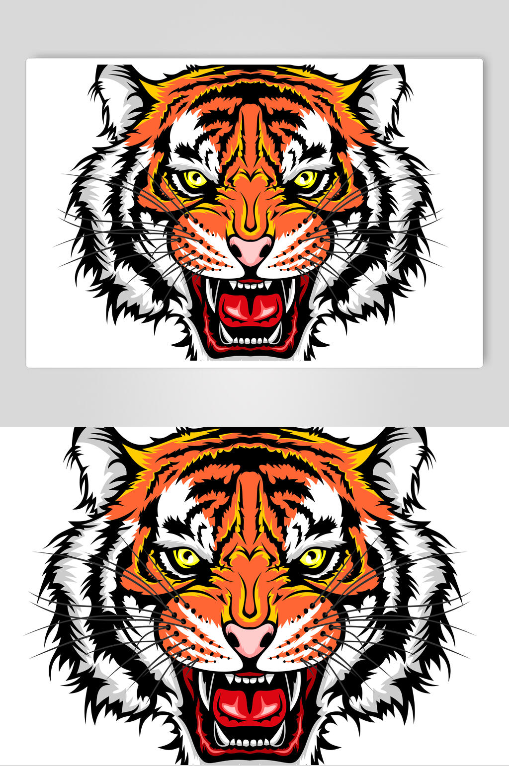 猛虎虎头潮流猛虎插画印花矢量素材素材