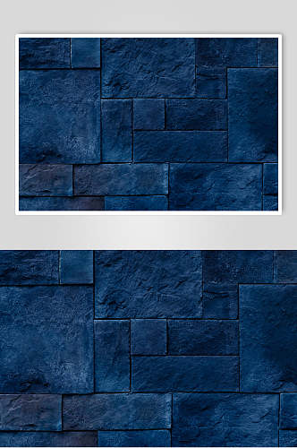 蓝色墙壁砖墙纹理图片