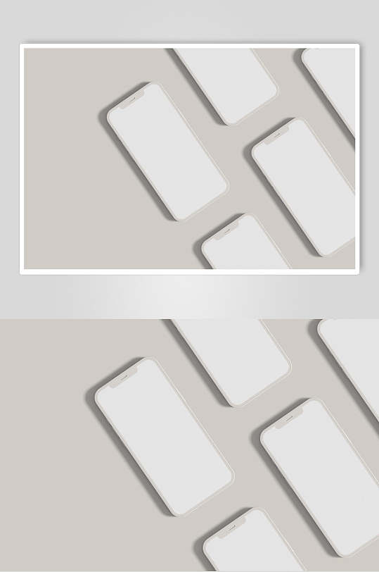 极简白底智能贴图手机样机