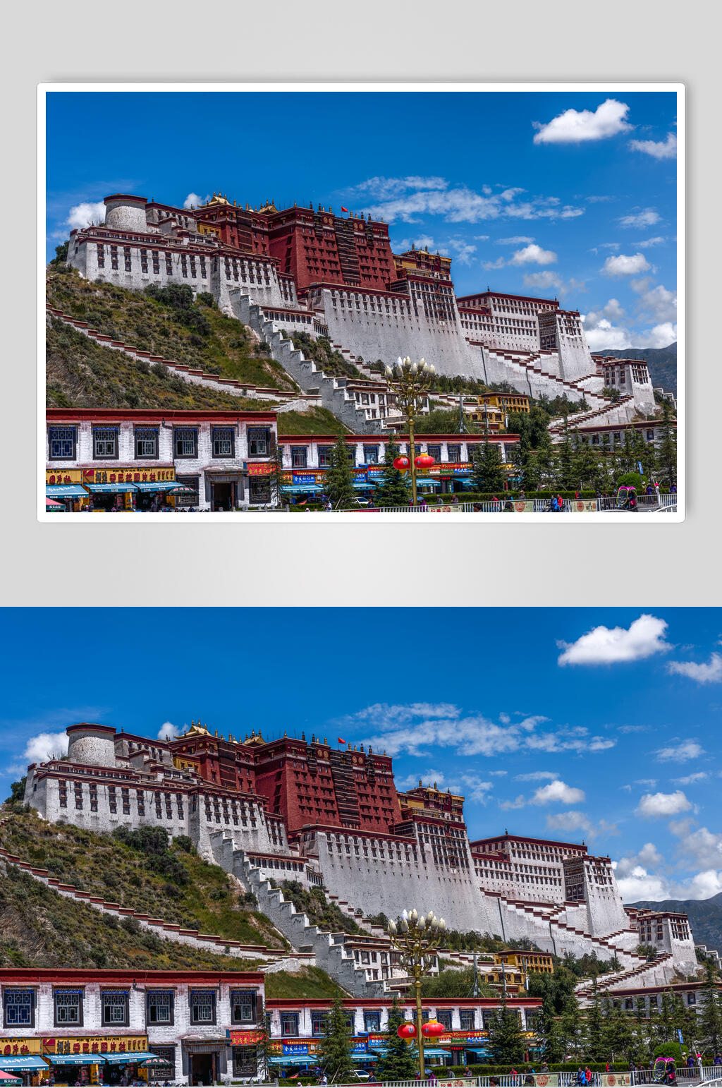 布达拉宫蓝天实拍风景图素材