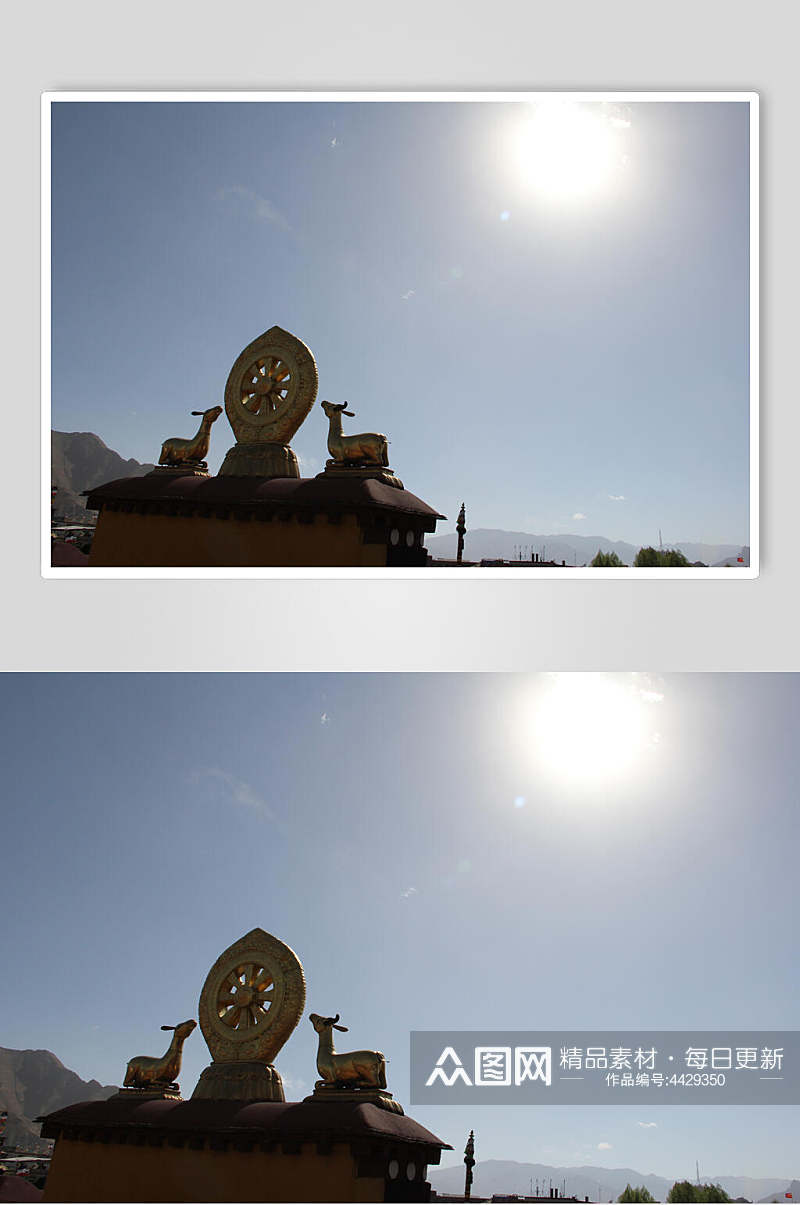 日晷布达拉宫风景图素材