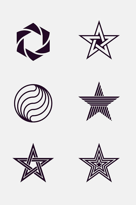 五角星黑白图片-五角星黑白素材下载-众图网