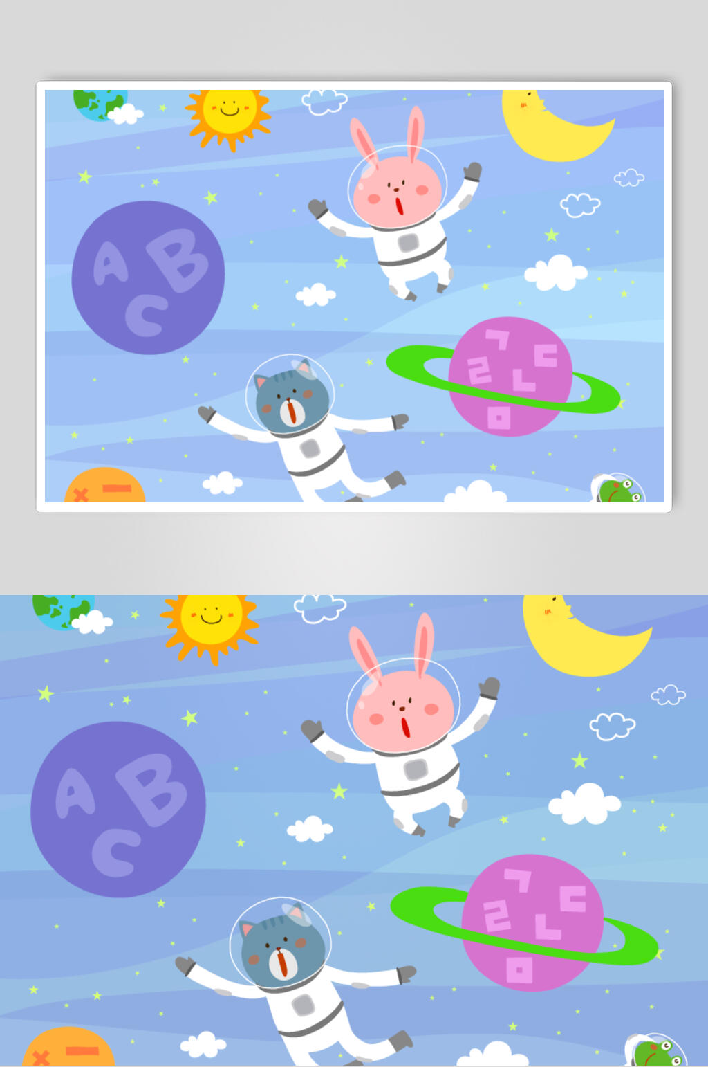 兔子动物儿童插画矢量素材素材