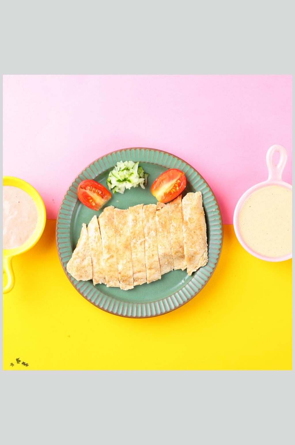 鸡排素食沙拉图片素材