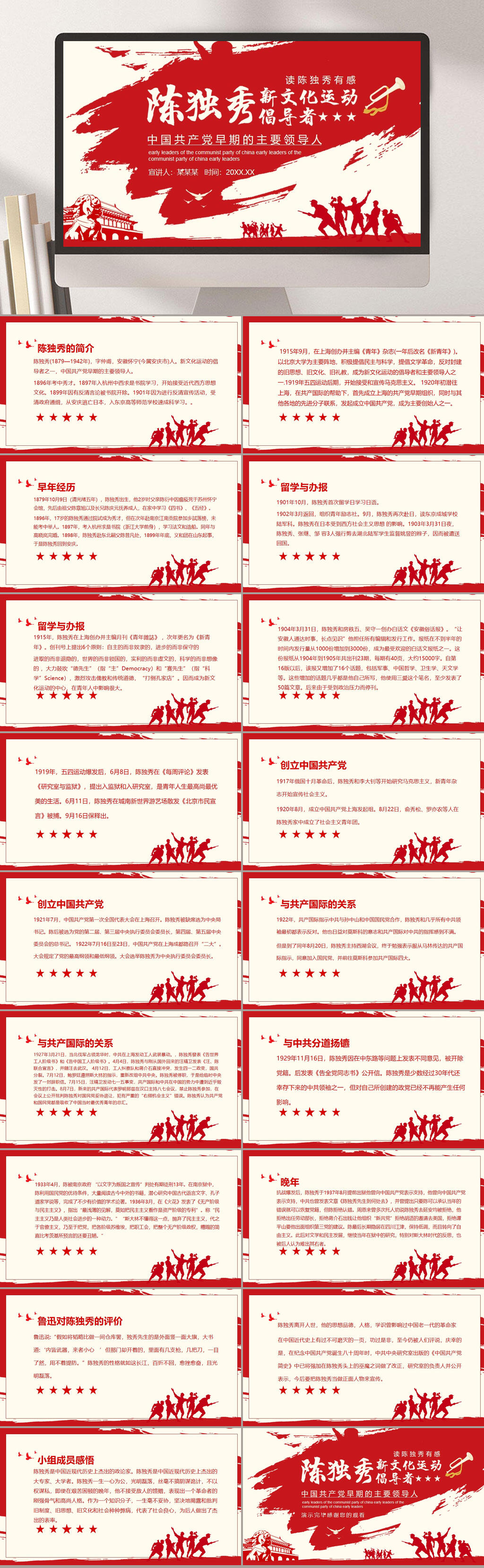 中国近代史陈独秀课件PPT素材