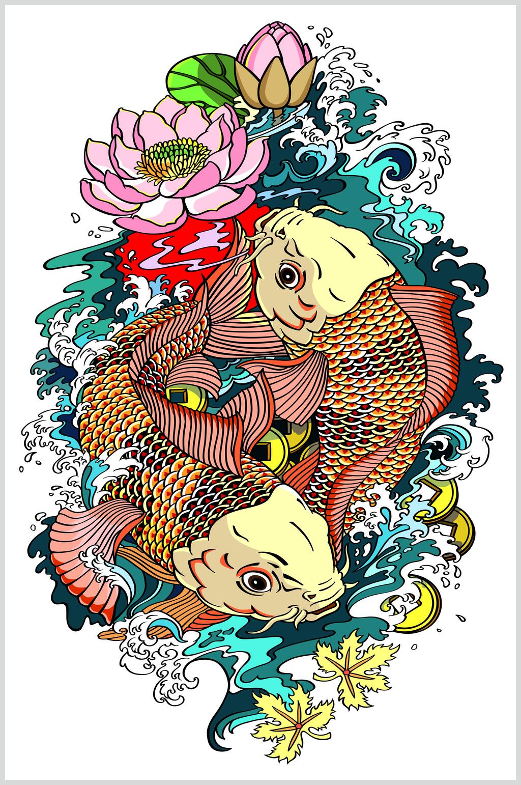 中国风神兽矢量图案素材素材