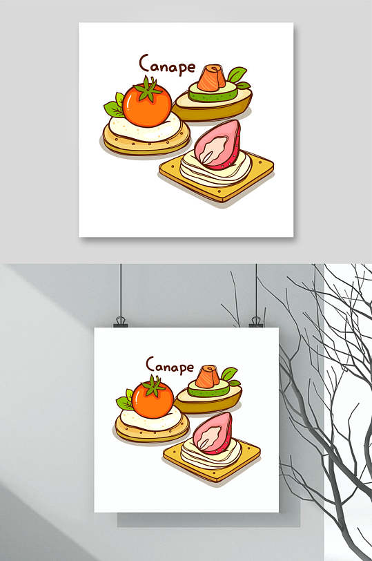 创意西红柿下午茶插画矢量素材