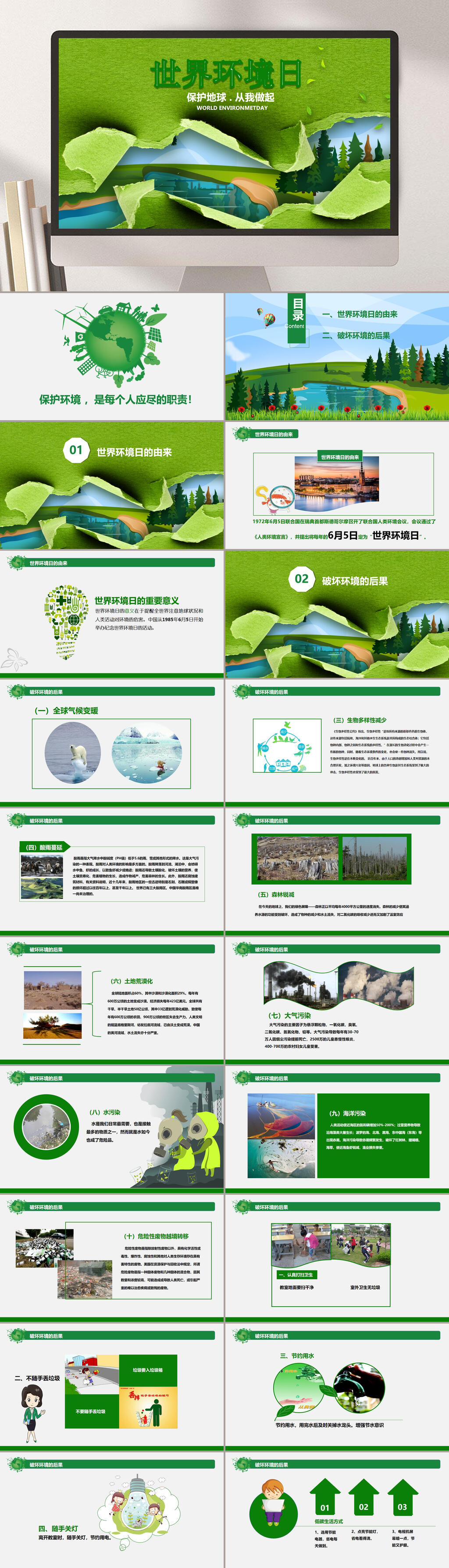 世界环境日爱护环境人人有责PPT素材