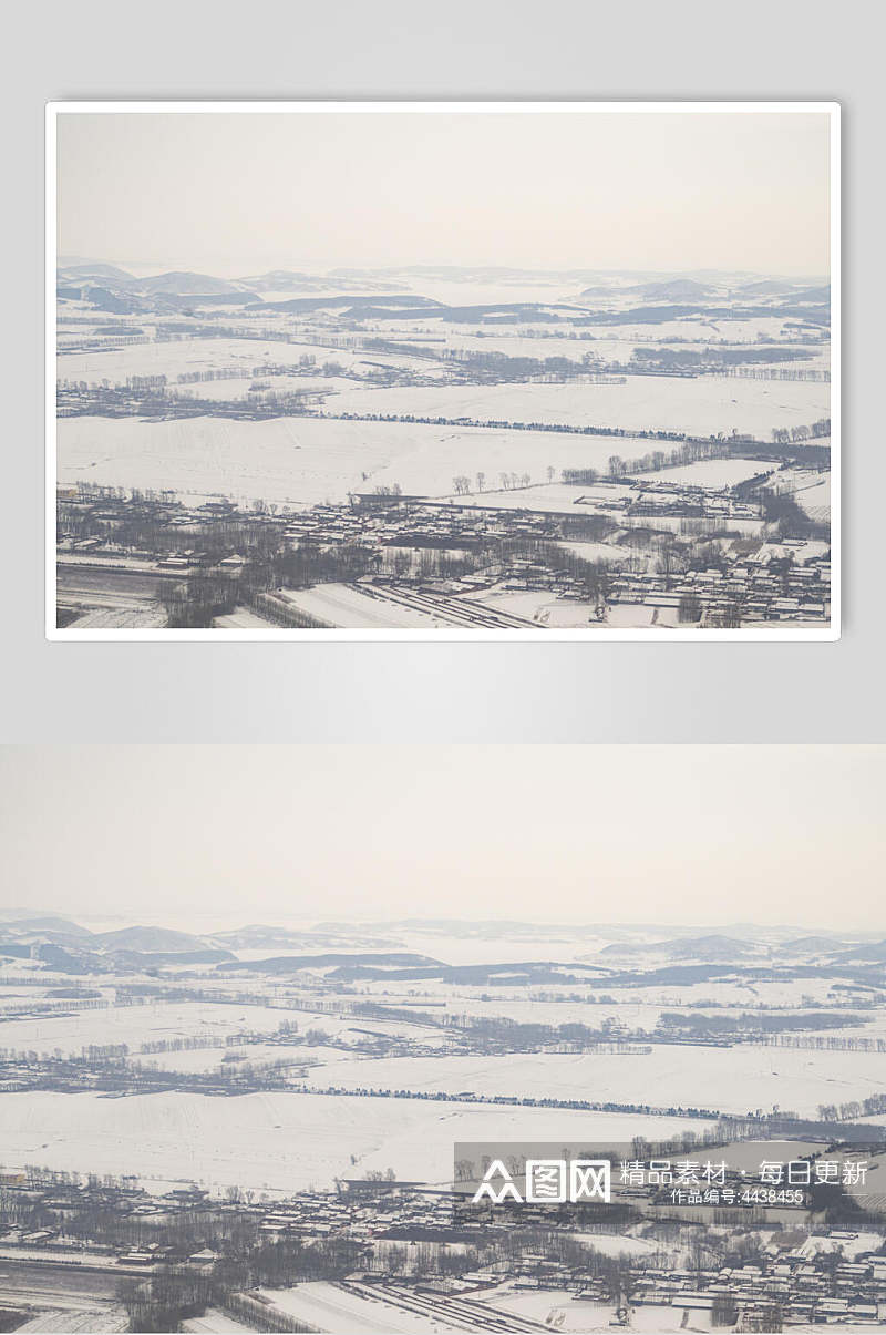 风景航拍吉林长春雪景图片素材