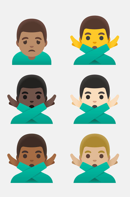 衣服手人物动作表情卡通免抠素材