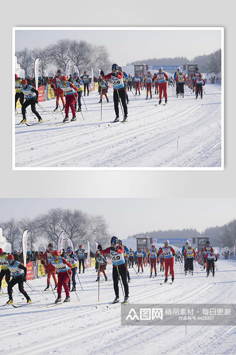 滑雪吉林长春净月潭瓦萨国际越野滑雪节图片素材