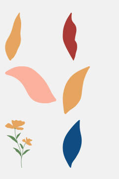 创意时尚植物花卉彩绘免抠素材