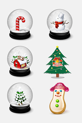 雪球创意圣诞节插画免抠素材