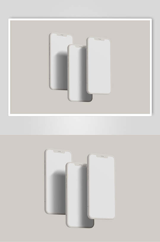白色简约智能贴图手机样机