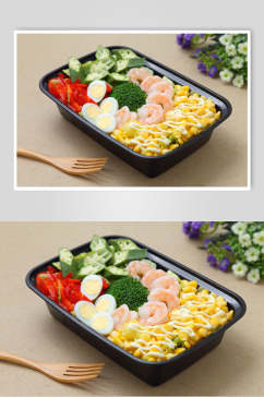 鸡蛋虾仁沙拉套餐图片