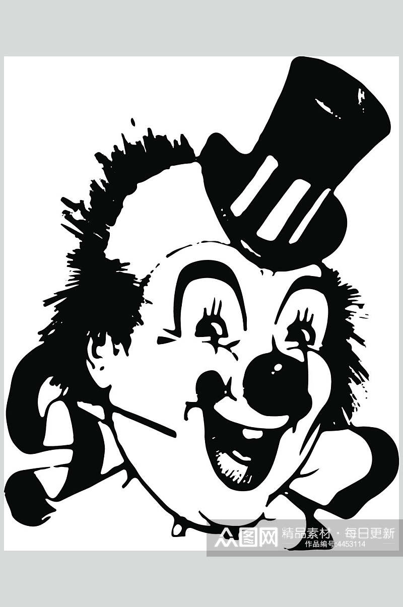 小丑头像马戏团矢量素材素材