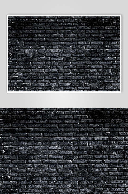黑色墙壁砖墙纹理图片