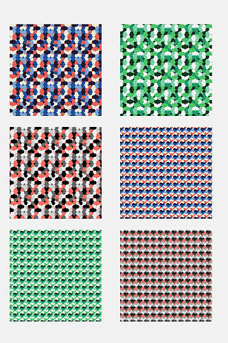 清新彩色素雅几何抽象图案免抠素材