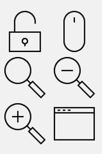锁放大镜办公生活线性图标免抠素材