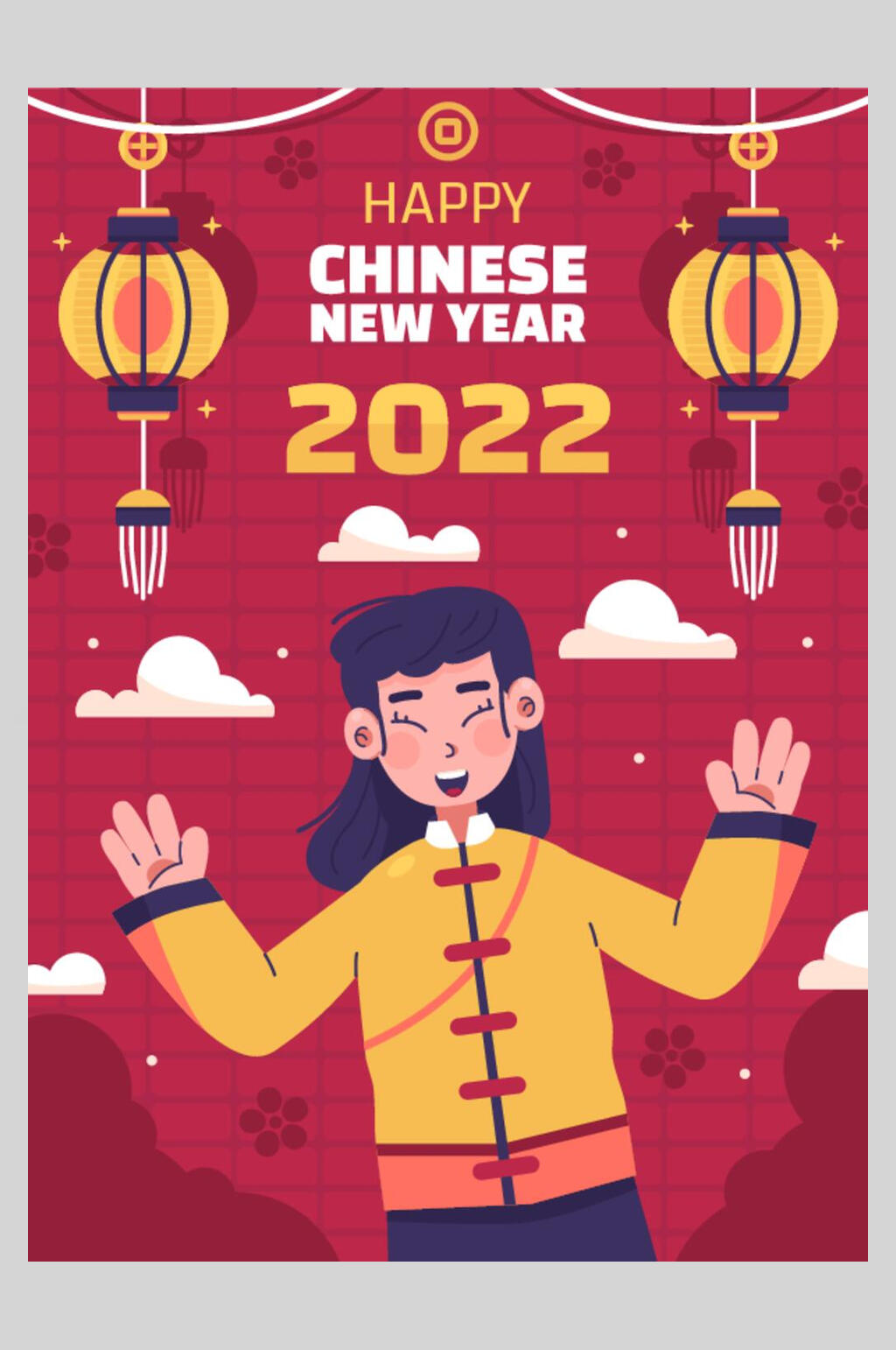 卡通矢量虎年喜庆海报素材