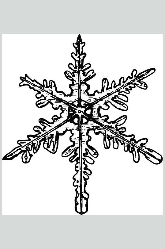 六边雪花矢量素材