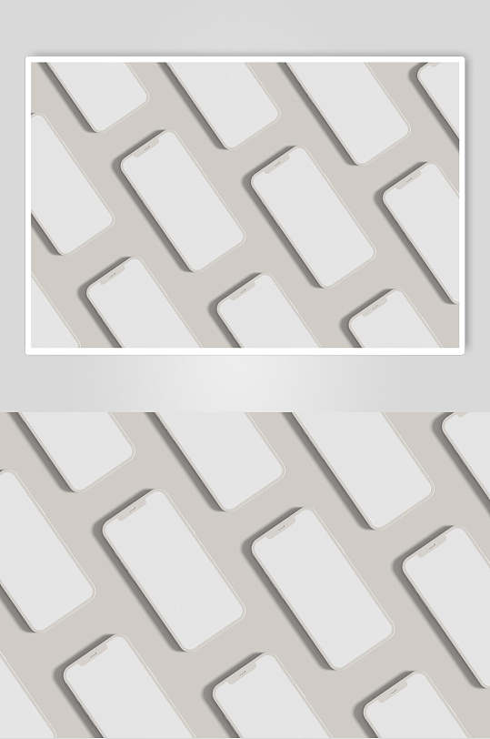 白色智能贴图手机样机