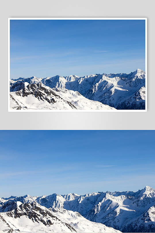 蓝色时尚雪山雪景图片
