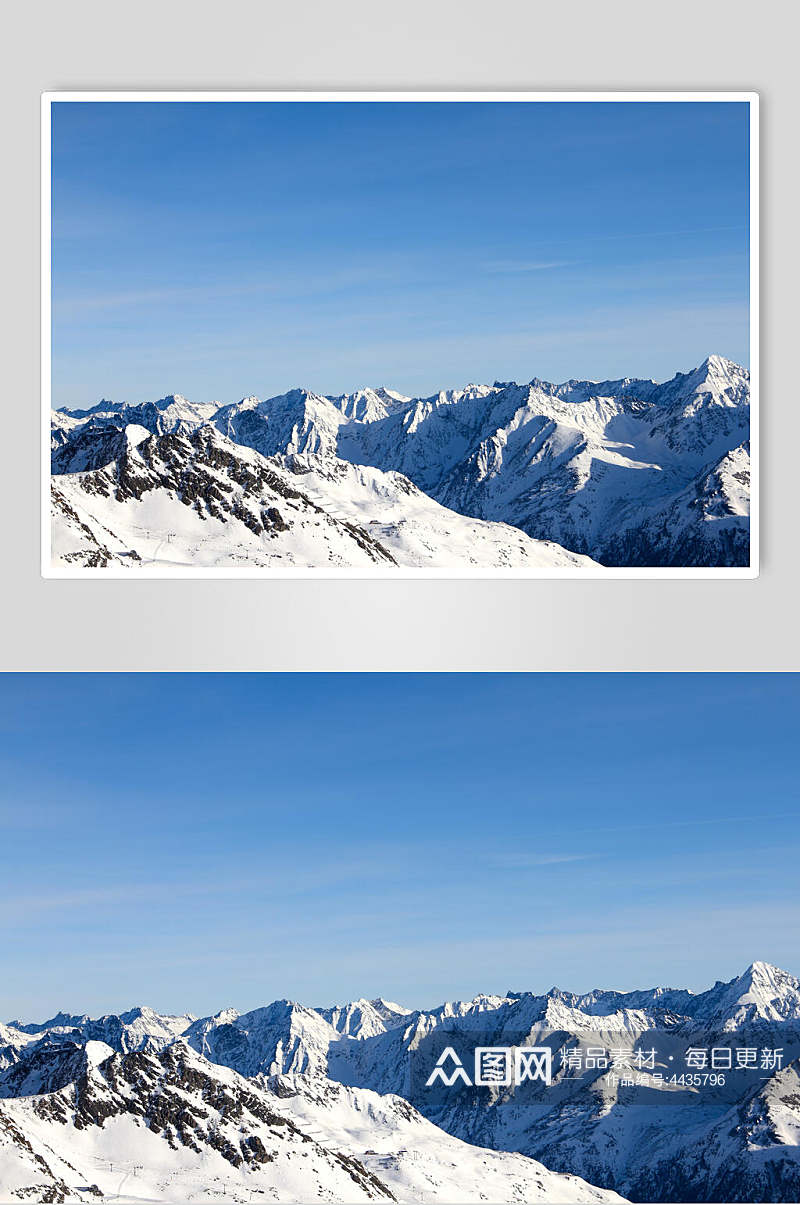 蓝色时尚雪山雪景图片素材